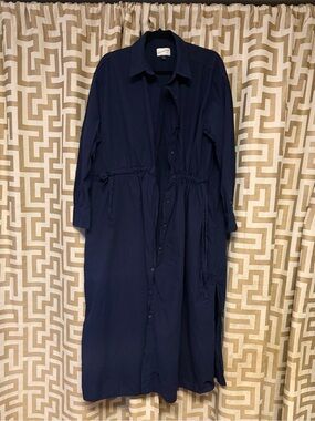 Universal Thread Navy Button-Front Maxi Shirt Dress